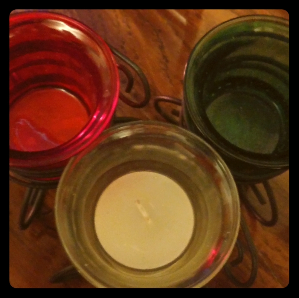 Multiple Candle Cup3 Wrought Iron Tealight Holders